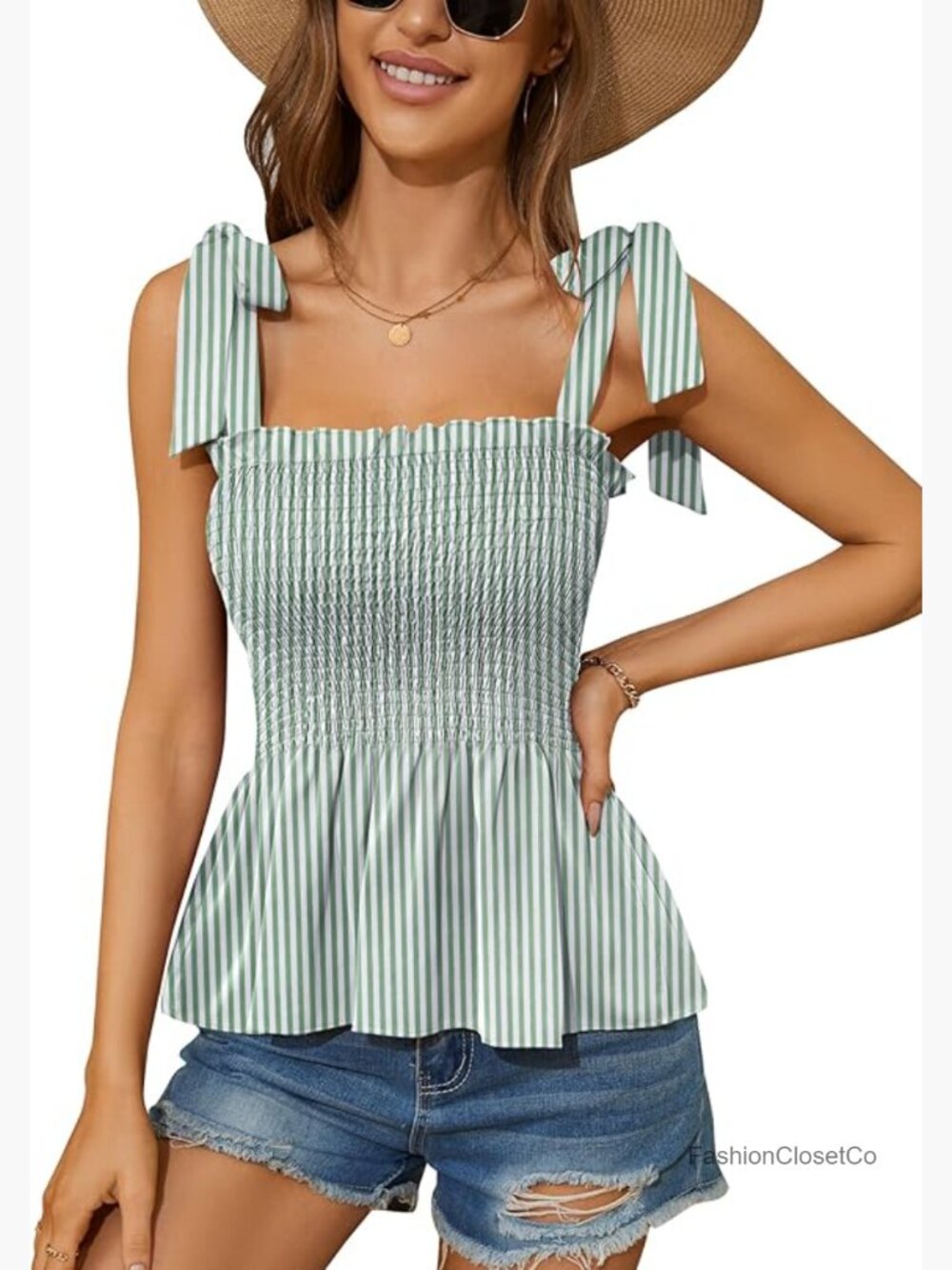 Ruffle Square Neck Sleeveless Tank Top